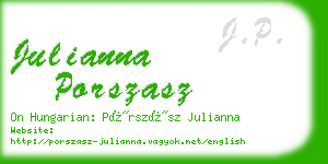 julianna porszasz business card